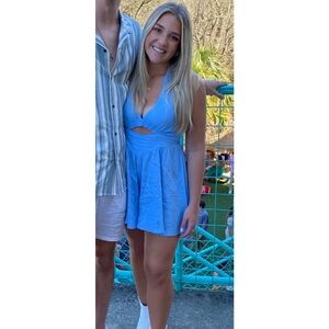 Blue Halter Romper